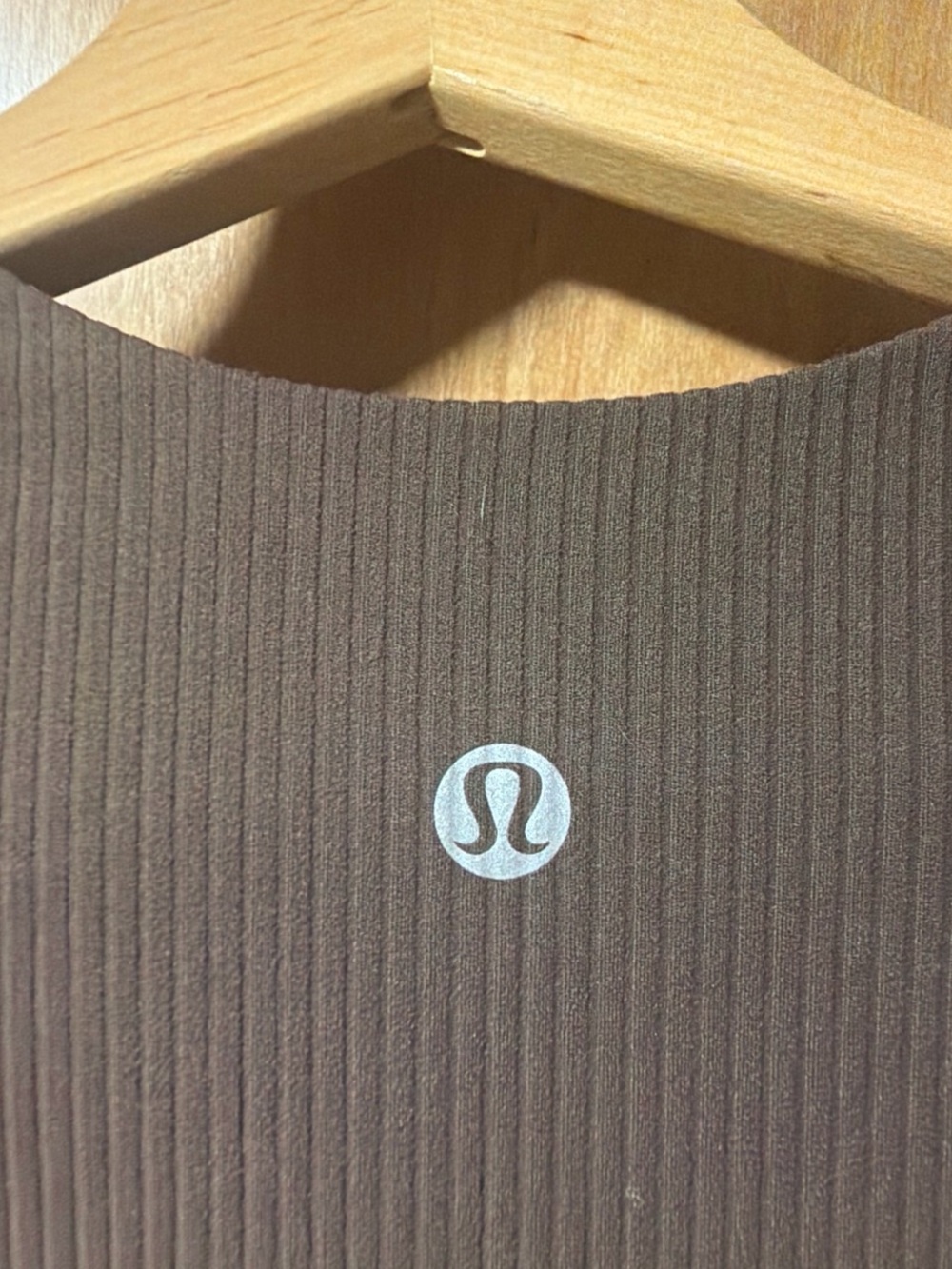 lululemon athletica Brown Ribbed Crewneck Top